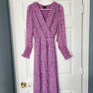 Purple Halogen Midi Wrap Dress Sz Small NWT